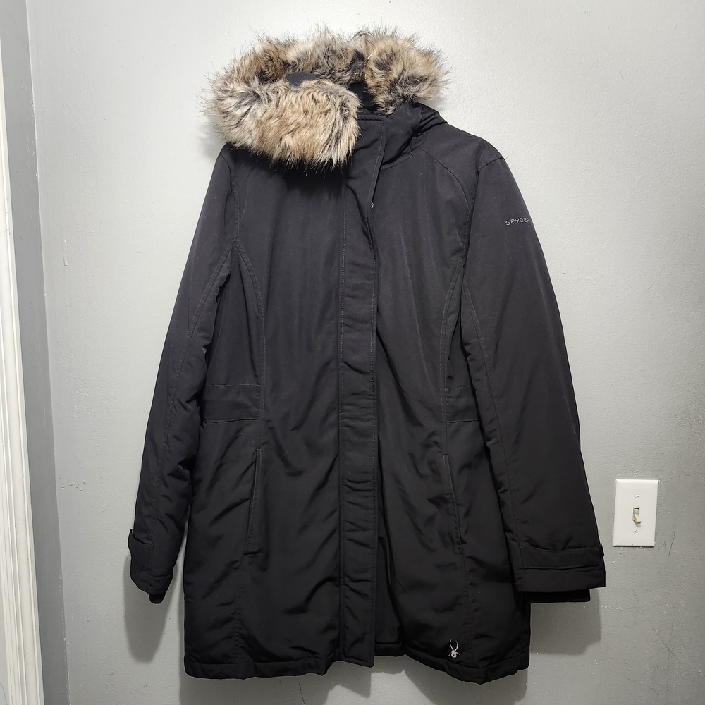 Spyder Womens Black Parka Jacket Size Large